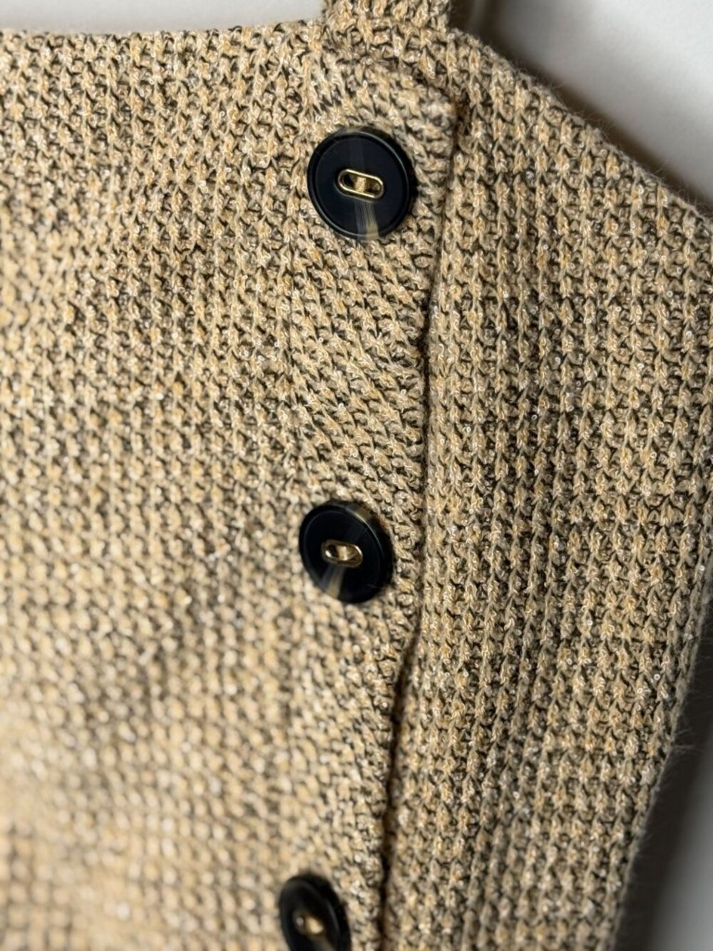 Lucy Paris Crop Tank Top Women's Small Tan Knit Button Front Square Neck - Picture 7 of 10